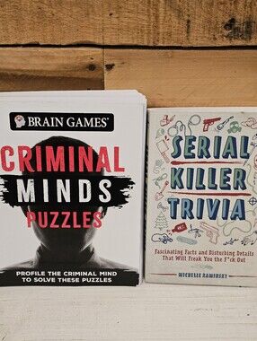True Crime Book Set - "Criminal Minds Puzzles" & "Serial Killer Trivia"